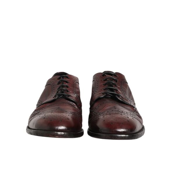 Dolce & Gabbana Bordeaux Leather Lace Up Dress Derby Men's Shoes (Pre-Owned)